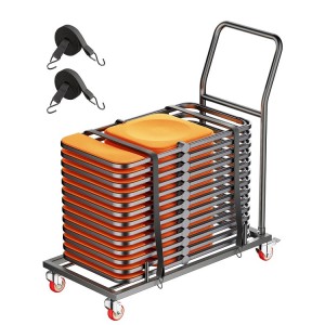 Sulankstomas kėdžių stovas, keliamoji galia 136 kg, horizontalus vežimėlis 25 L formos kėdėms